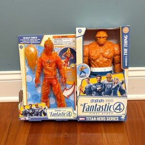Marvel Fantastic Four Human Torch and The Thing Figures